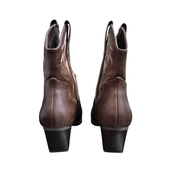 Soda Size 6 Ankle Boots Blazing Western Stitched Pointed Toe Booties Low Heel - Picture 8 of 9